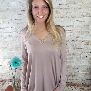 Long Sleeve top with keyhole neckline